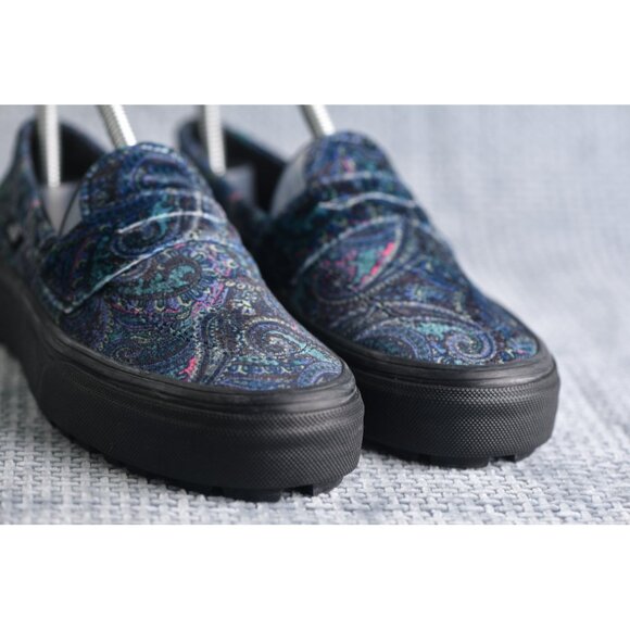 New! Size: 4.5 Men/6 Women | VANS Style 53 Velvet Shoes Paisley | Blue Color - Picture 11 of 14